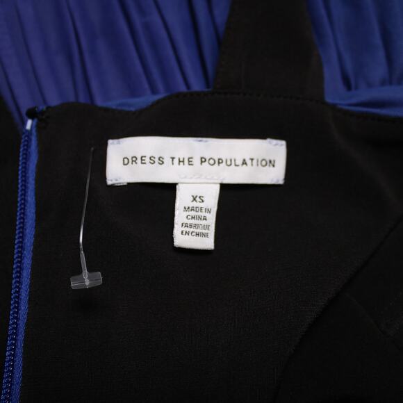 Dress the Population Ombre Ruched Bodycon Mini Dress Blue Teal Mesh Club Size XS - Picture 9 of 12